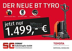 BT Tyro Mitgänger-Niederhubwagen 1,3 t Lithium-Ionen