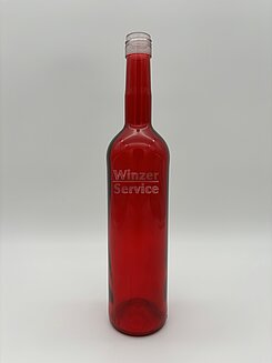 0,75 Bordeaux Rot-Transparent dekoriert 327mm BVS WI